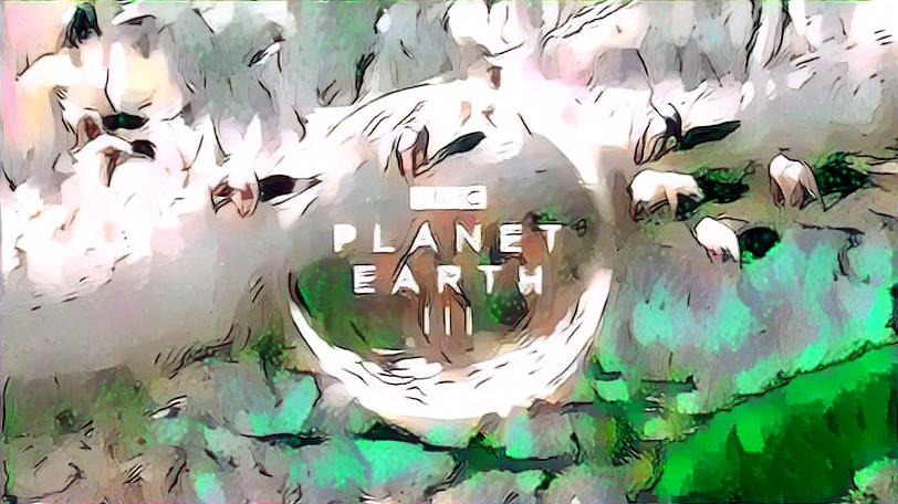 Planet Earth III title screen styled with Princess Mononoke