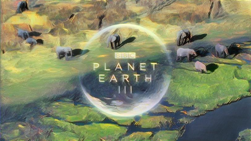 Planet Earth III title screen styled with Nausicaa Valley of the Wind